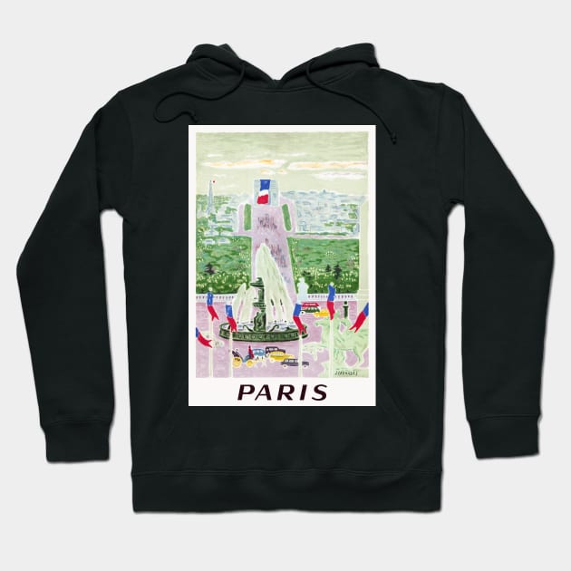 Paris France Vintage Poster Hoodie by vintagetreasure